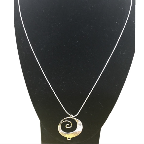 Necklace Sterling Silver 925. Silver Swirl - Picture 2 of 8